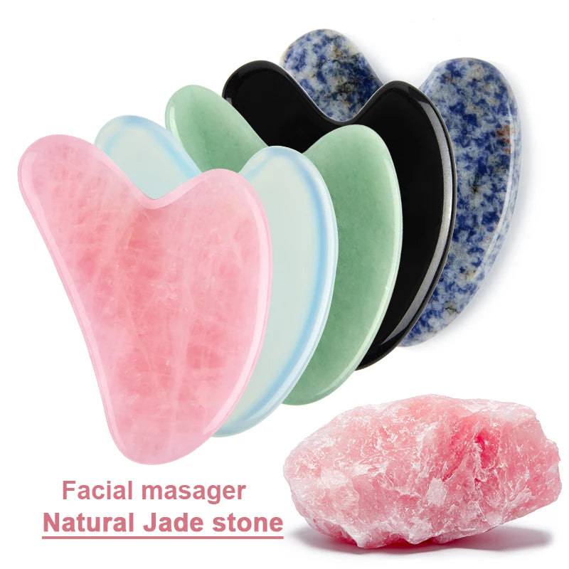 Gua Sha Jade Naturel-Soin  Sculptant Visage